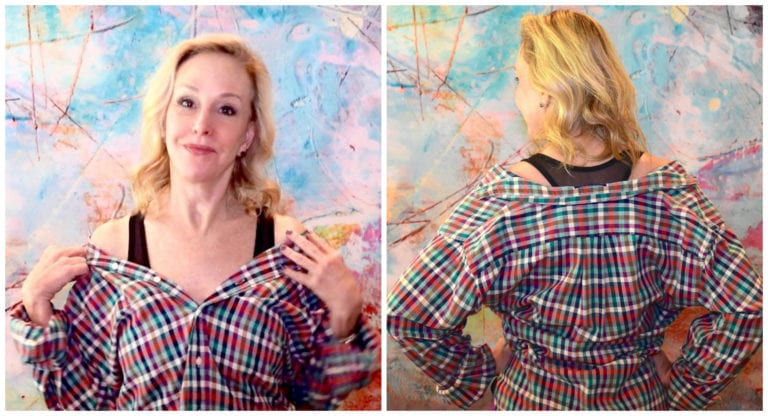 DIY // How To Make An Off The Shoulder Top From Your Boyfriends Shirt
