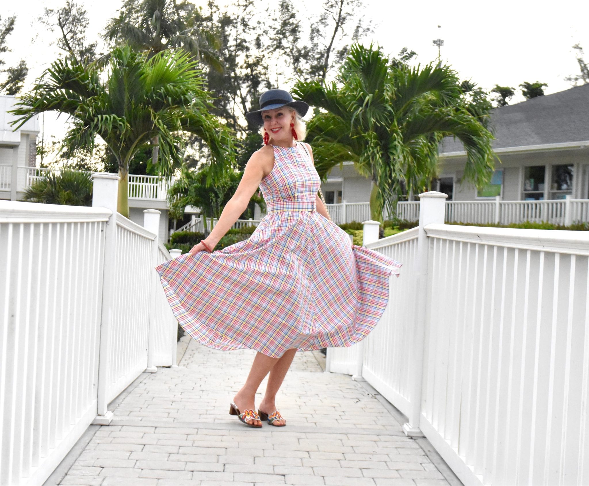 dresses, Eliza J dresses, halter dress, waisted dress, midi dress, plaid