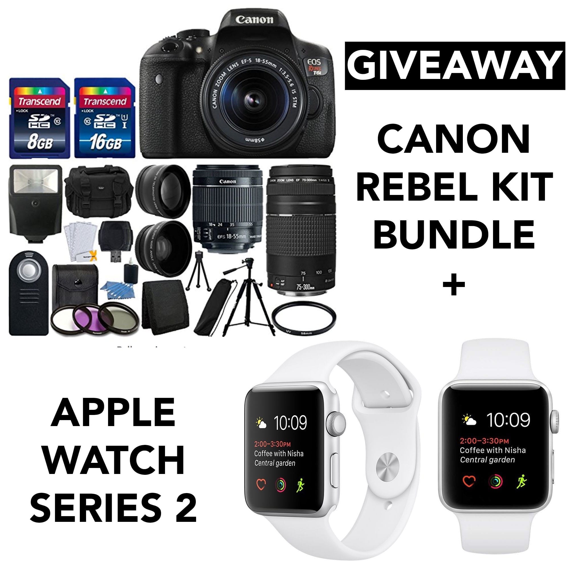 giveaway, cannon rebel kit, apple watch series 2,