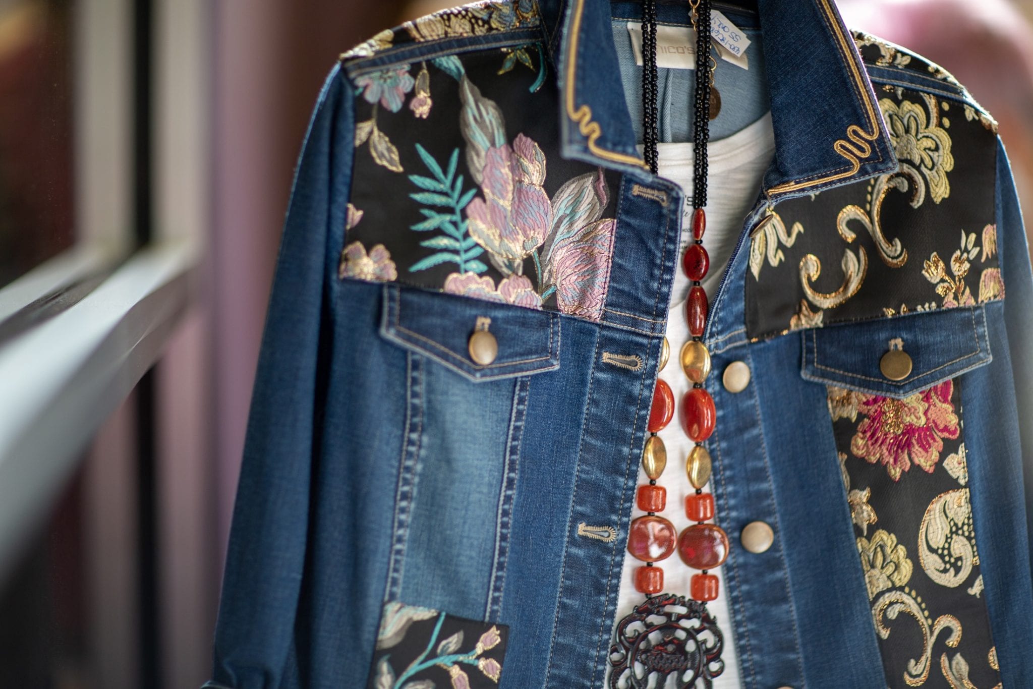 Denim jacket, embroidered jacket, Anniversary collection