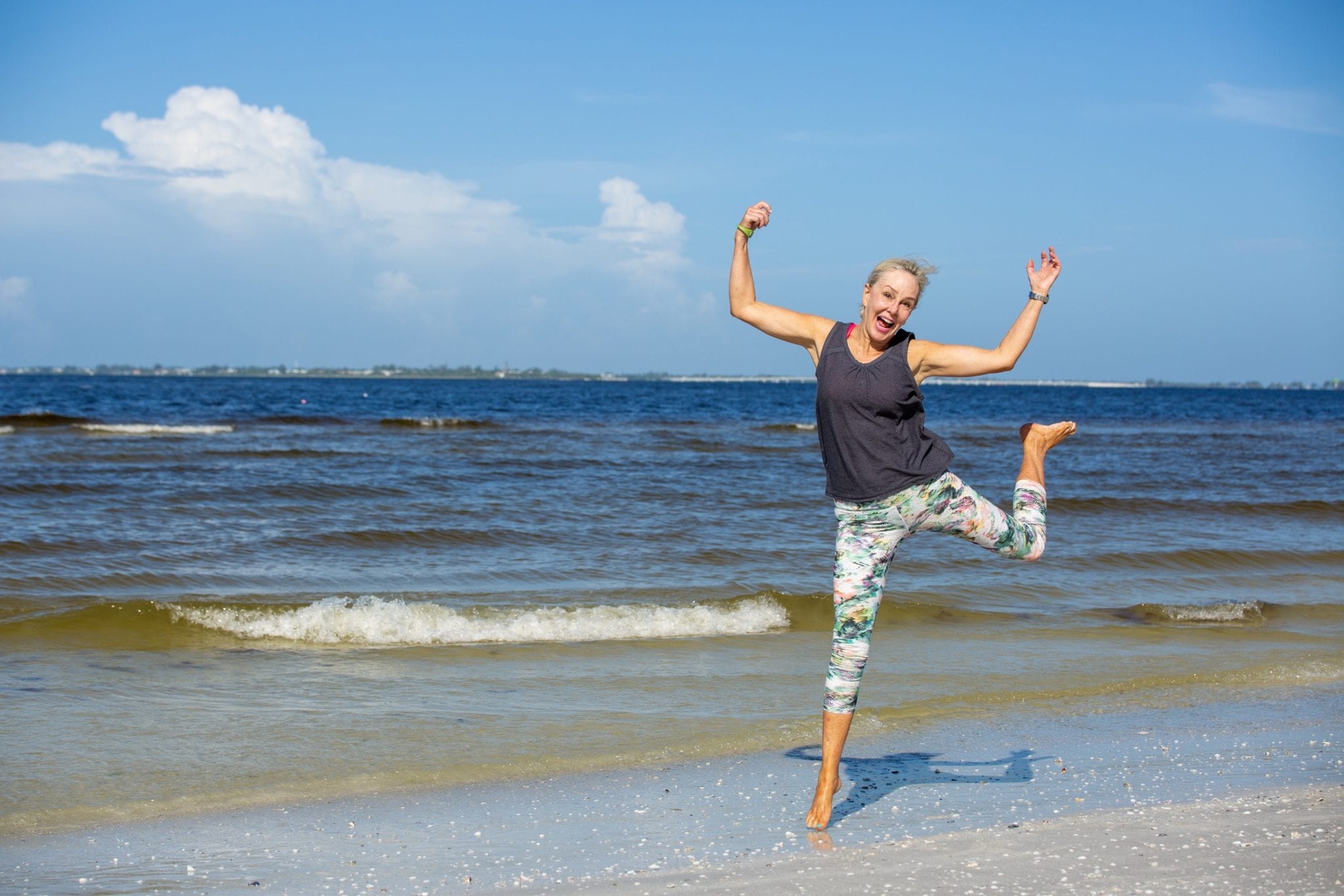 Chico's event, yoga, beach yoga, Pink Shell Resort, Sand, 