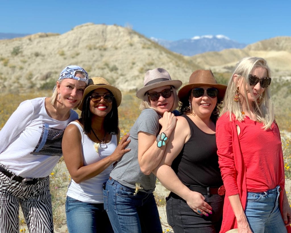 @SheSheShow, @fashionshouldbefun @moreturquoise @wardrobeoxygen @thereallifechic in Desert Palm