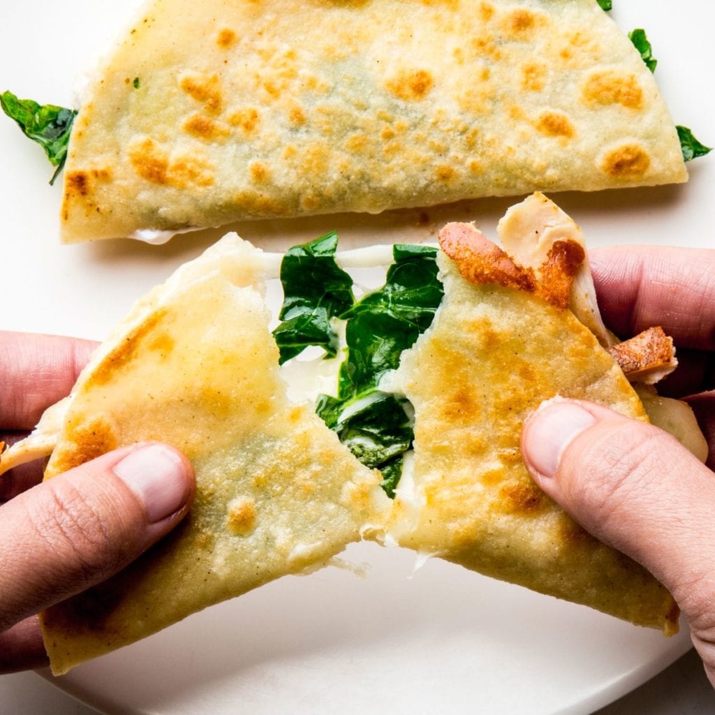 cheese=chicken-greens-quesadilla