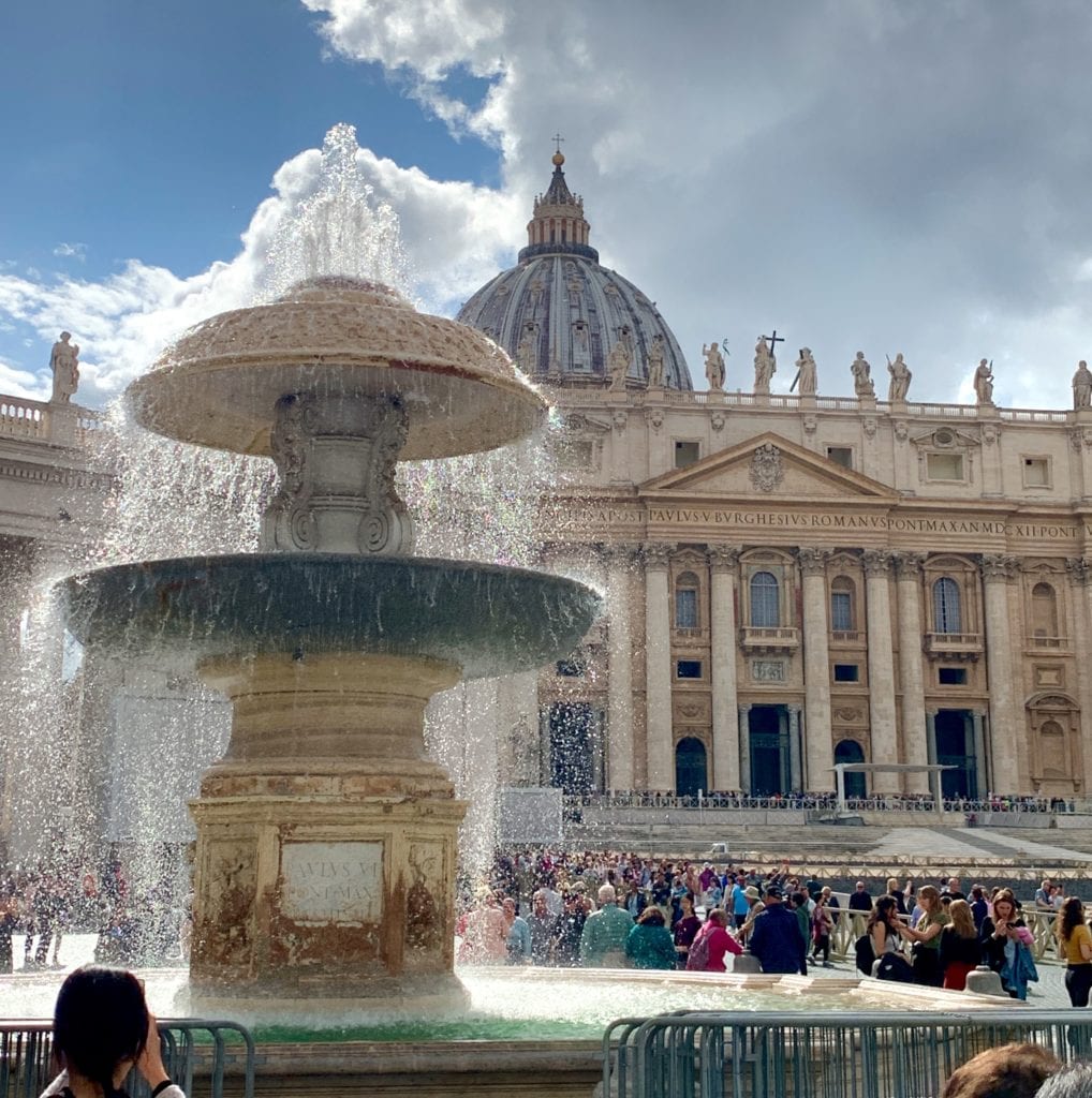Fountain in the square Vatican Rome, Italy