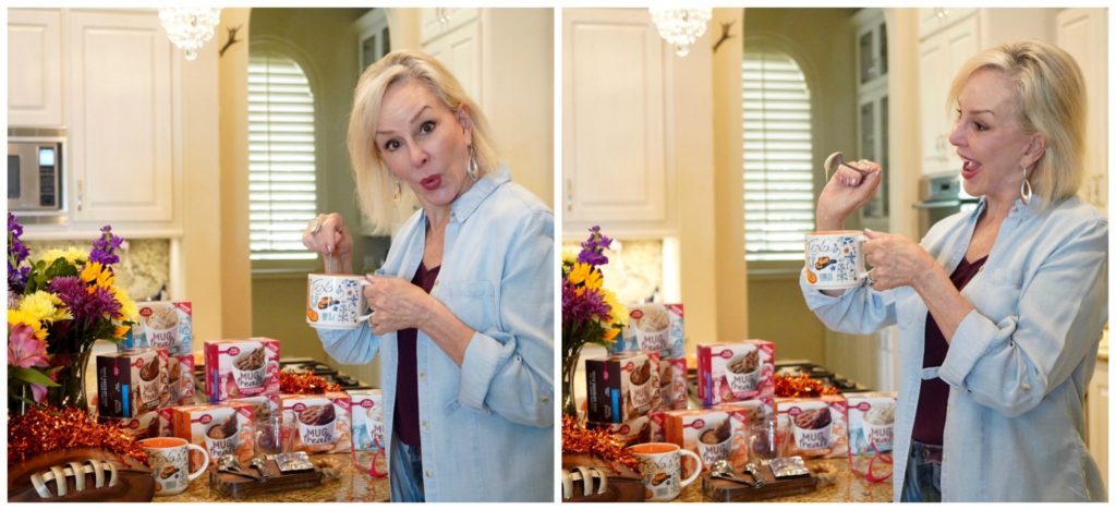 SheShe of the SheShe Show making Betty Crocker Mug treat