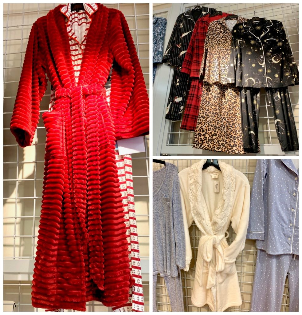 Soma holiday collection, red robe, white robe, pajamas