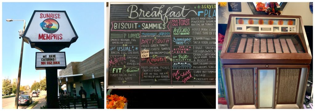 Breakfast menu written on chalk board