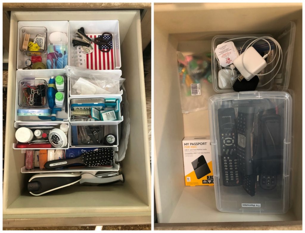 orgainzed drawer of office supples