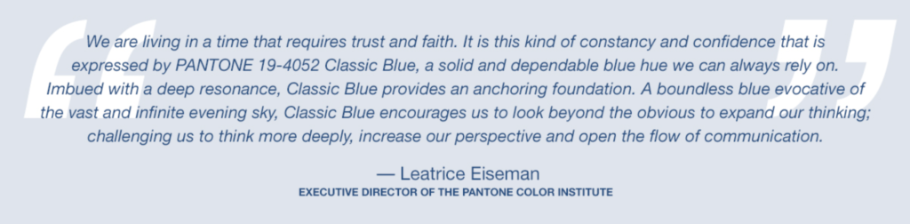 Leatrice Eiseman Quote Exec Dir. at Pantone