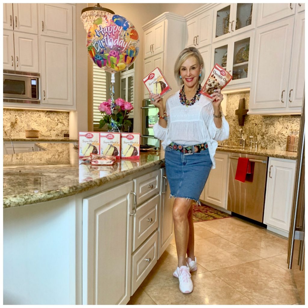 Sheree Frede of the SheShe Show in kitchen ready to make Betty Crocker chocolate chip cookies