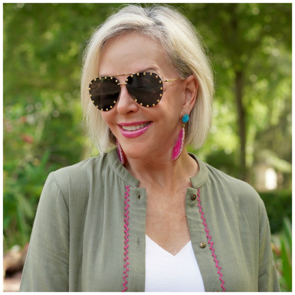 Sheree Frede of the SheSheShow wearing Bvaggs statement sunglasses