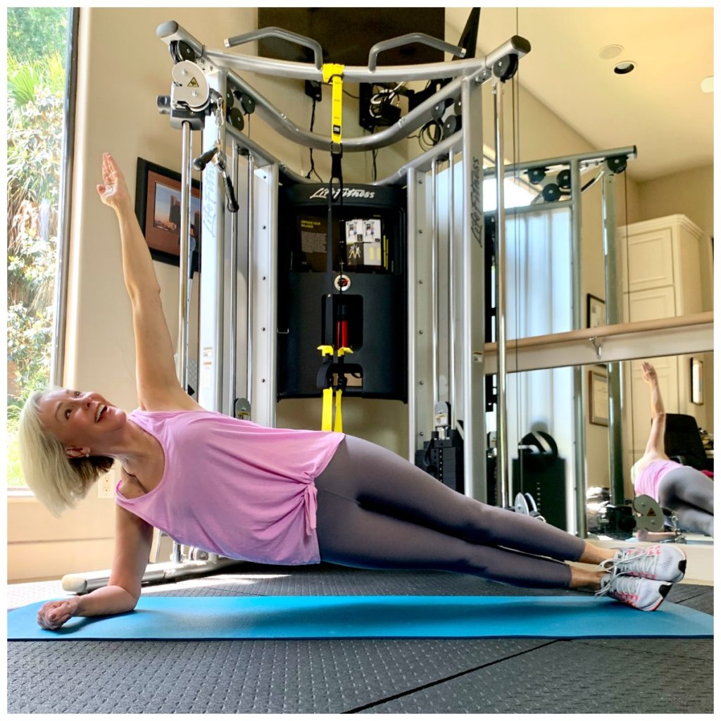 Sheree Frede of the SheShe Show in a pilates move