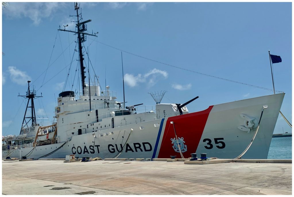 Coast Guard ship docked at Key West dock