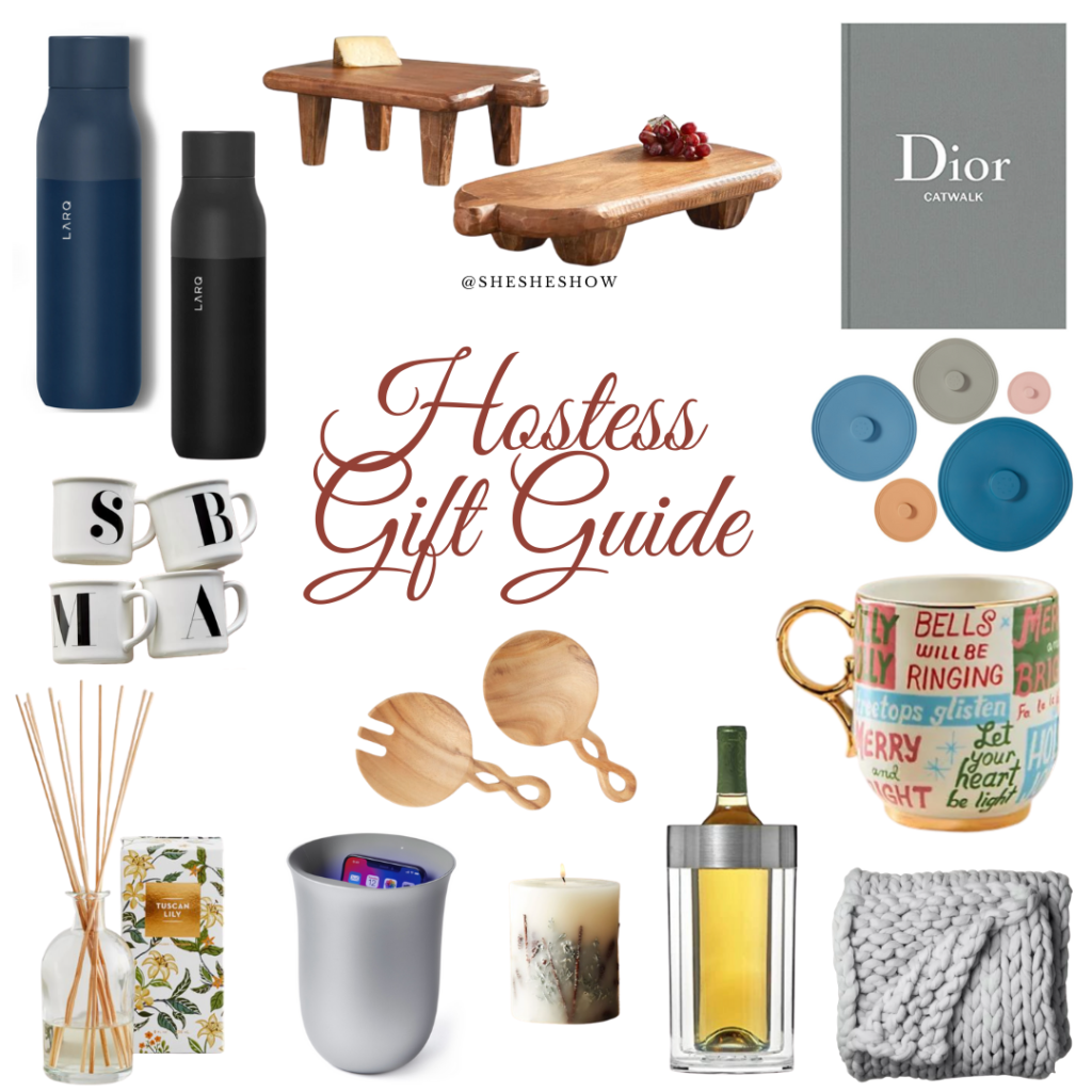a collage of hostess gift ideas
