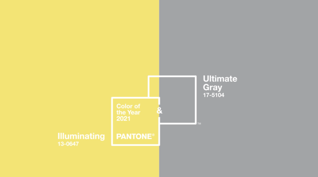 PANTONE 17-5104 Ultimate Gray + PANTONE 13-0647 Illuminating
