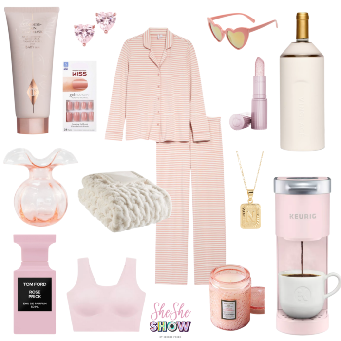 Valentine's day gift guide for her collage of gifts
