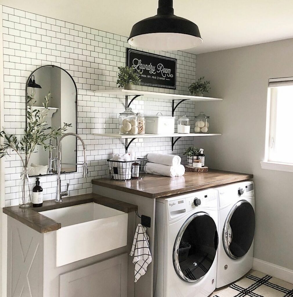 Photo of farm house style laundry room