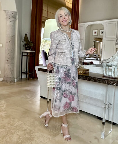 Sheree Frede in Spring wedding guest look