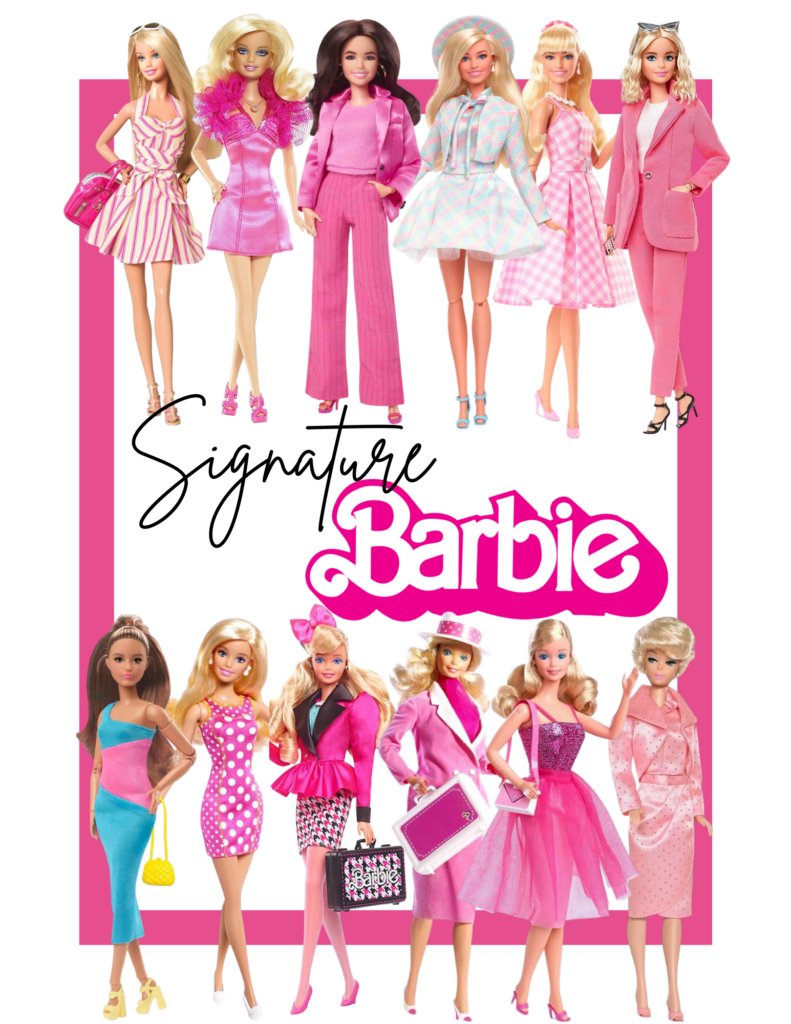 Collage of Barbiecore Signature Barbie looks