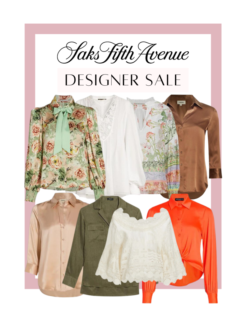 Collage of Saks Designer Sale tops