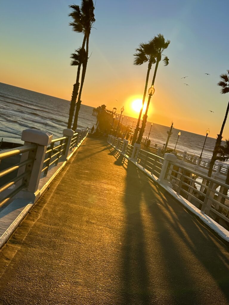 Oceanside, CA pier at Sunset