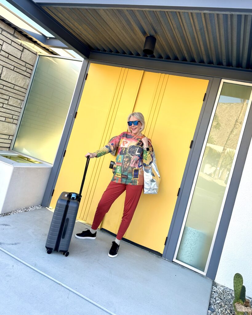 Sheree Frede leaving Palm Springs Limon Hotel