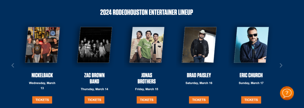 List of 2024 remaining Rodeo Houston performances