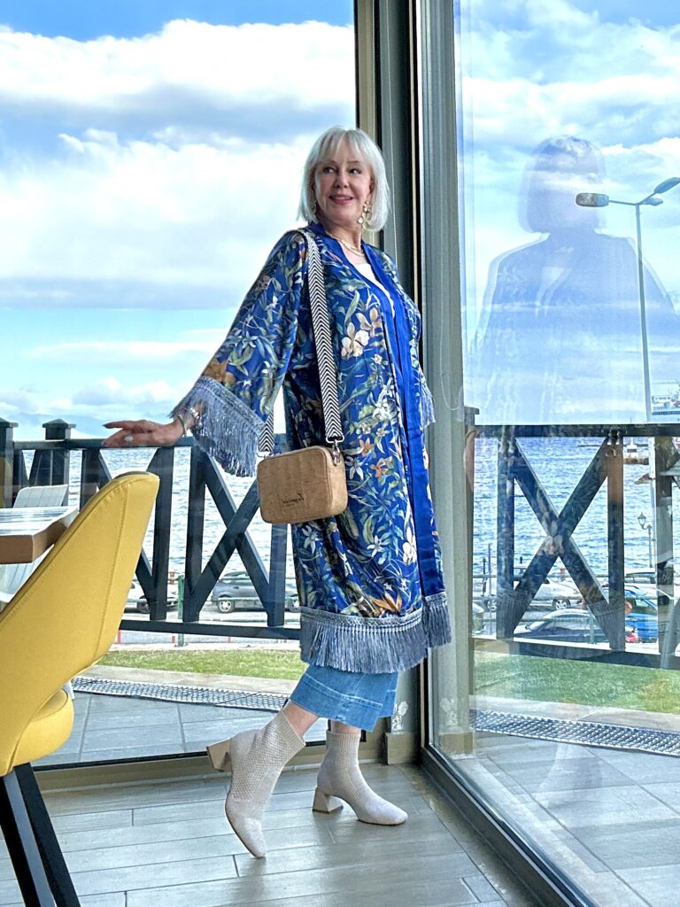 Capsule Wardrobe- Kimono/robe worn as a duster by Sheree Frede