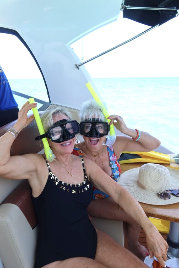 Sheree & Shauna wearing snorkel mask