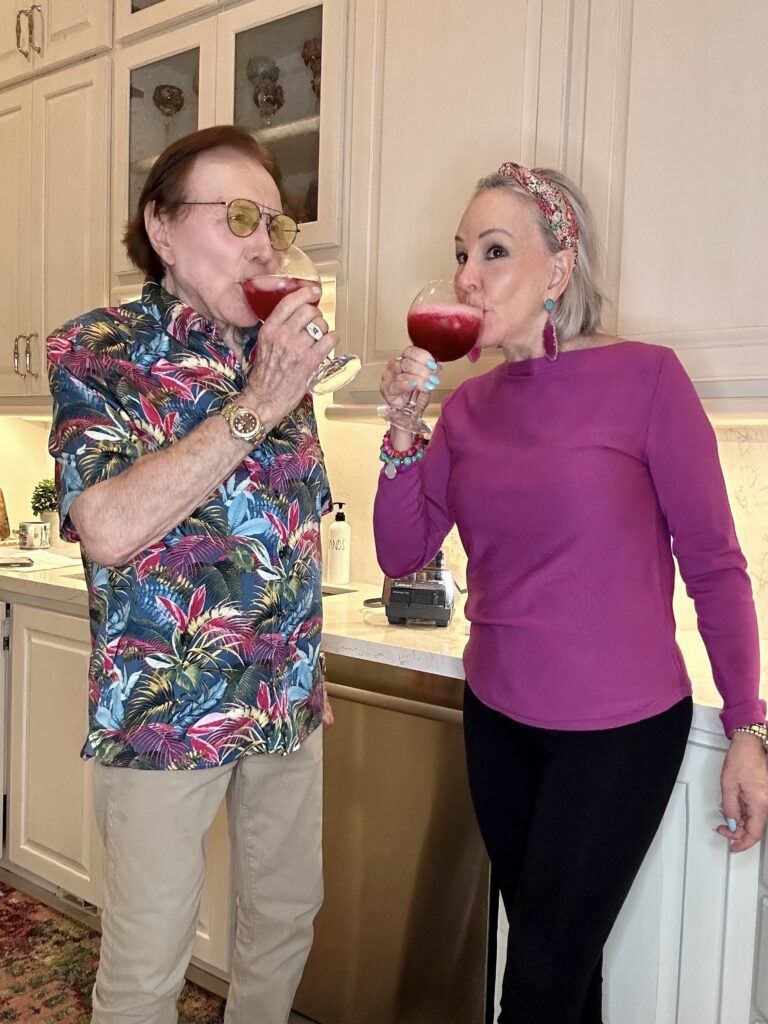 Sheree & Norman drinking healty cranberry juice drink for a healthy lifestyle