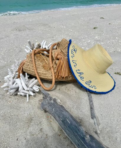 beach, sheshe, bag, hat, summer, corals